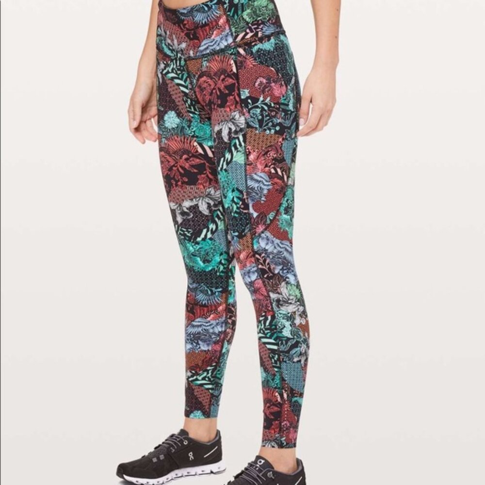 Lululemon Fast & Free 7/8 Tight II *Nulux 25" Zen Clash Multi size 6